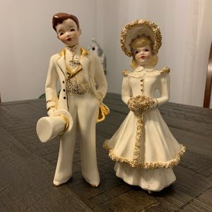 David and Betsy-White With Gold Trim-Blonde Hair